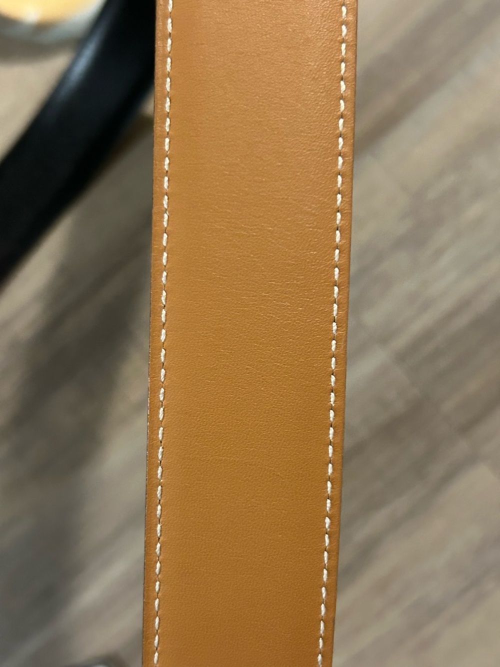 Hermes Tan Leather Belt with Gold H Buckle- Size‎ 70cm - Picture 4 of 10